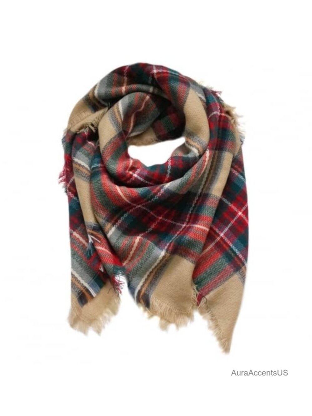 Women's Plaid Blanket Scarf 100% Acrylic Oversized Wrap